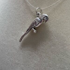 Vintage Parrot Charm Pendant Sterling Silver NOS